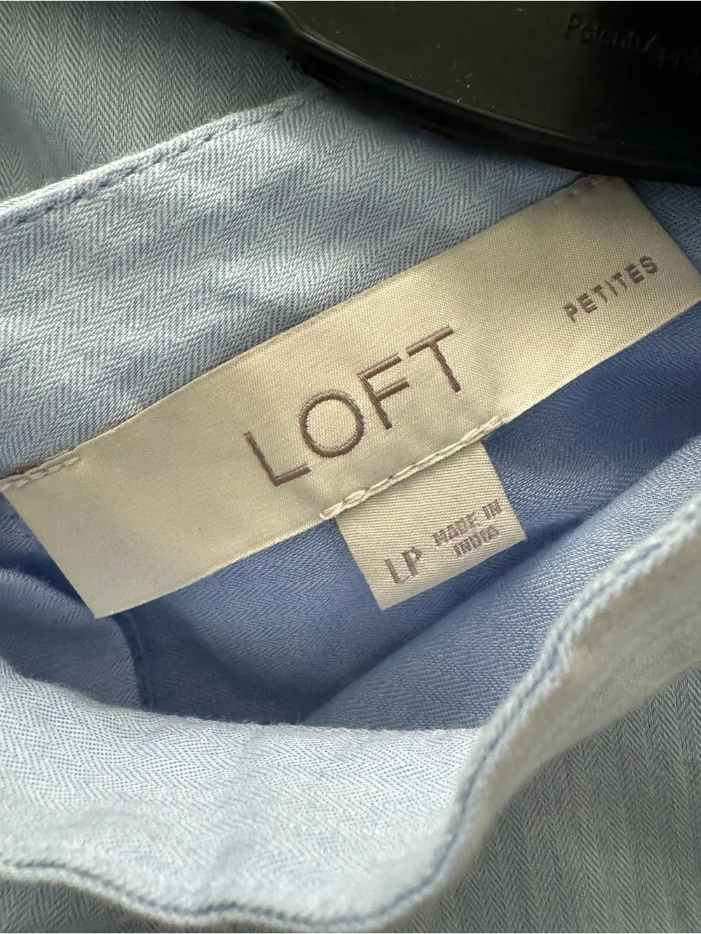 NWOT Loft Light Blue Embroidered Puff Sleeve Women's Top